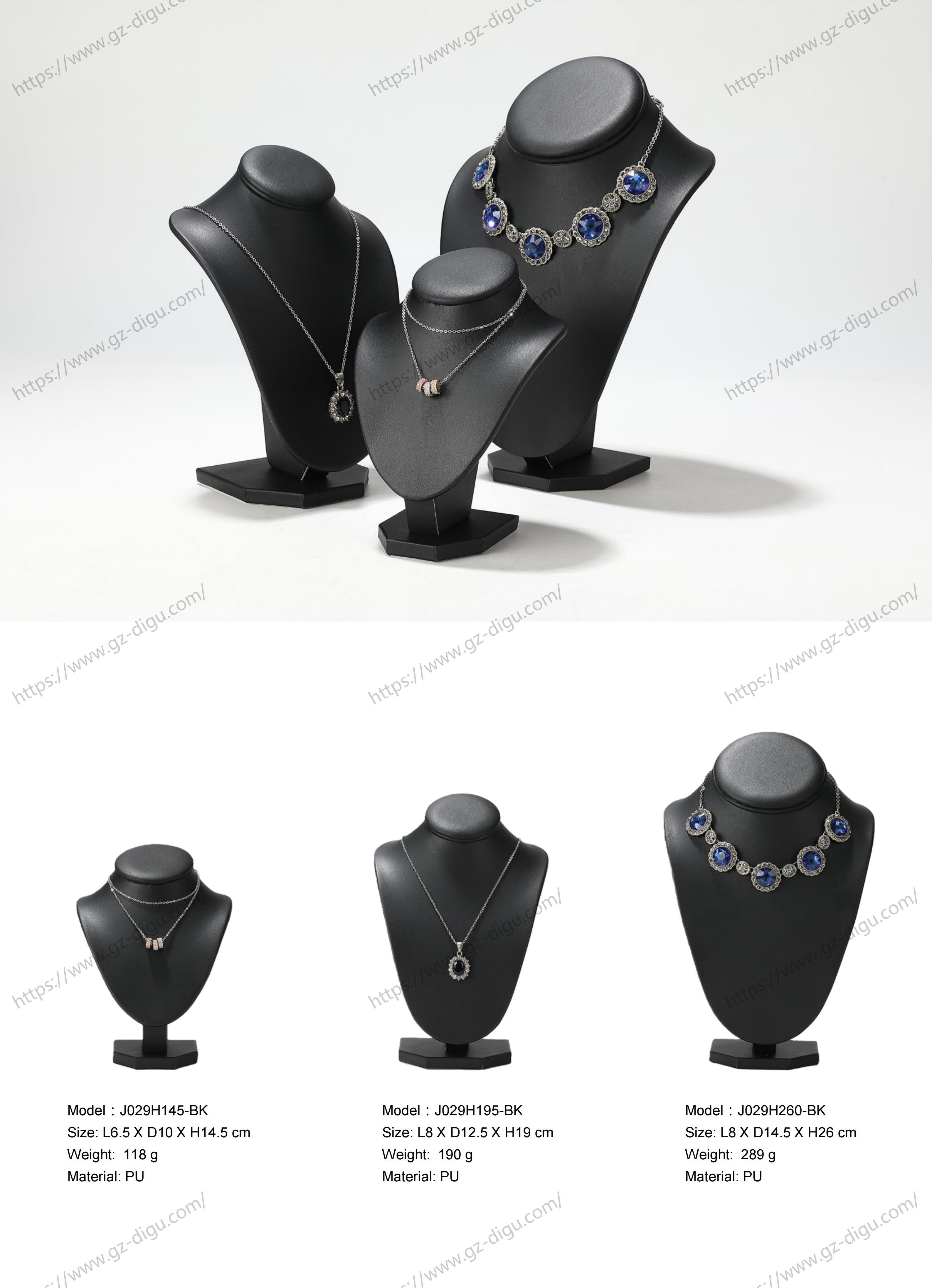 Showcase window necklaces elegantly PU leather stand