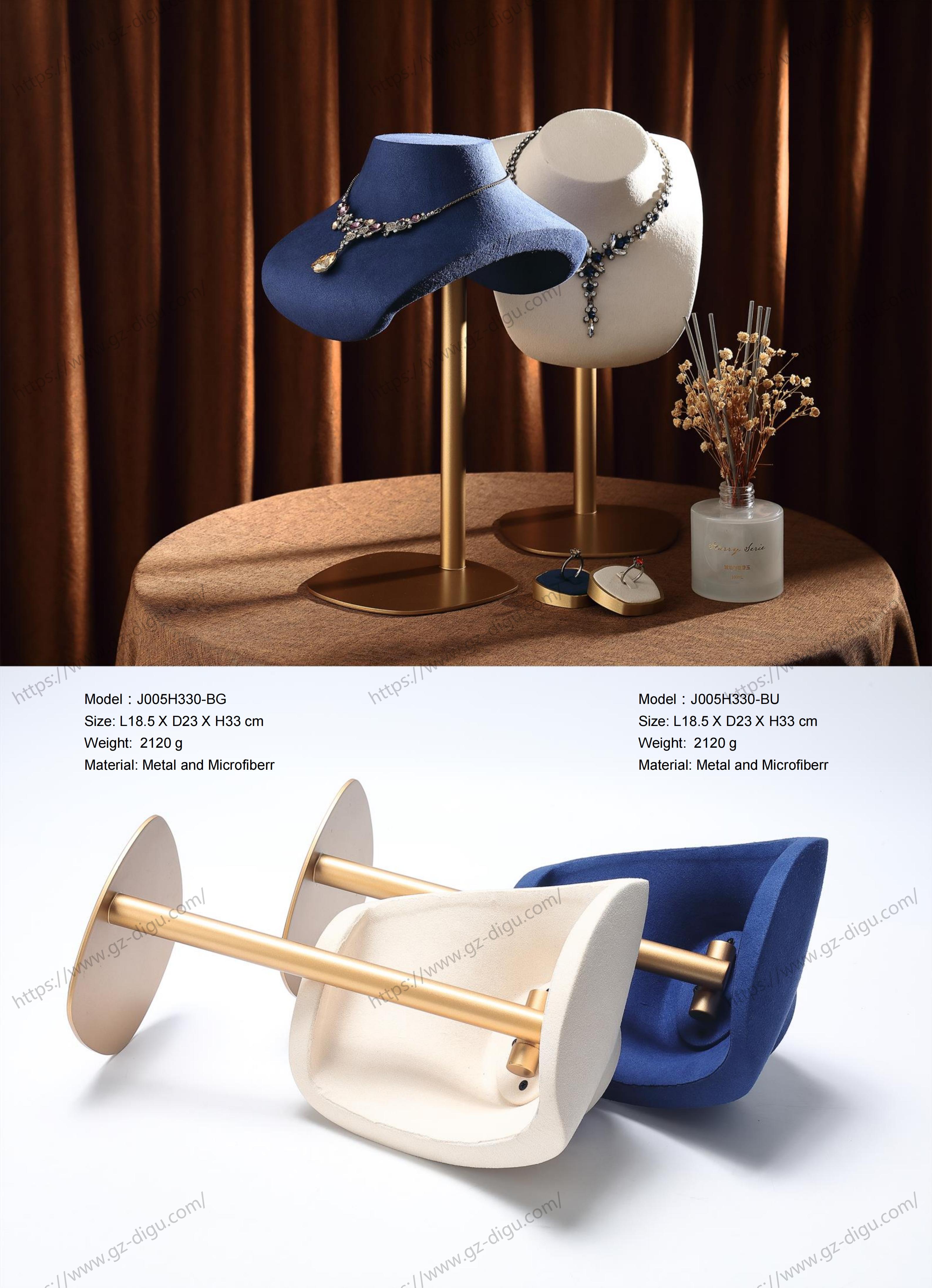 Stylish metal base with Microfiber Necklace bust stand