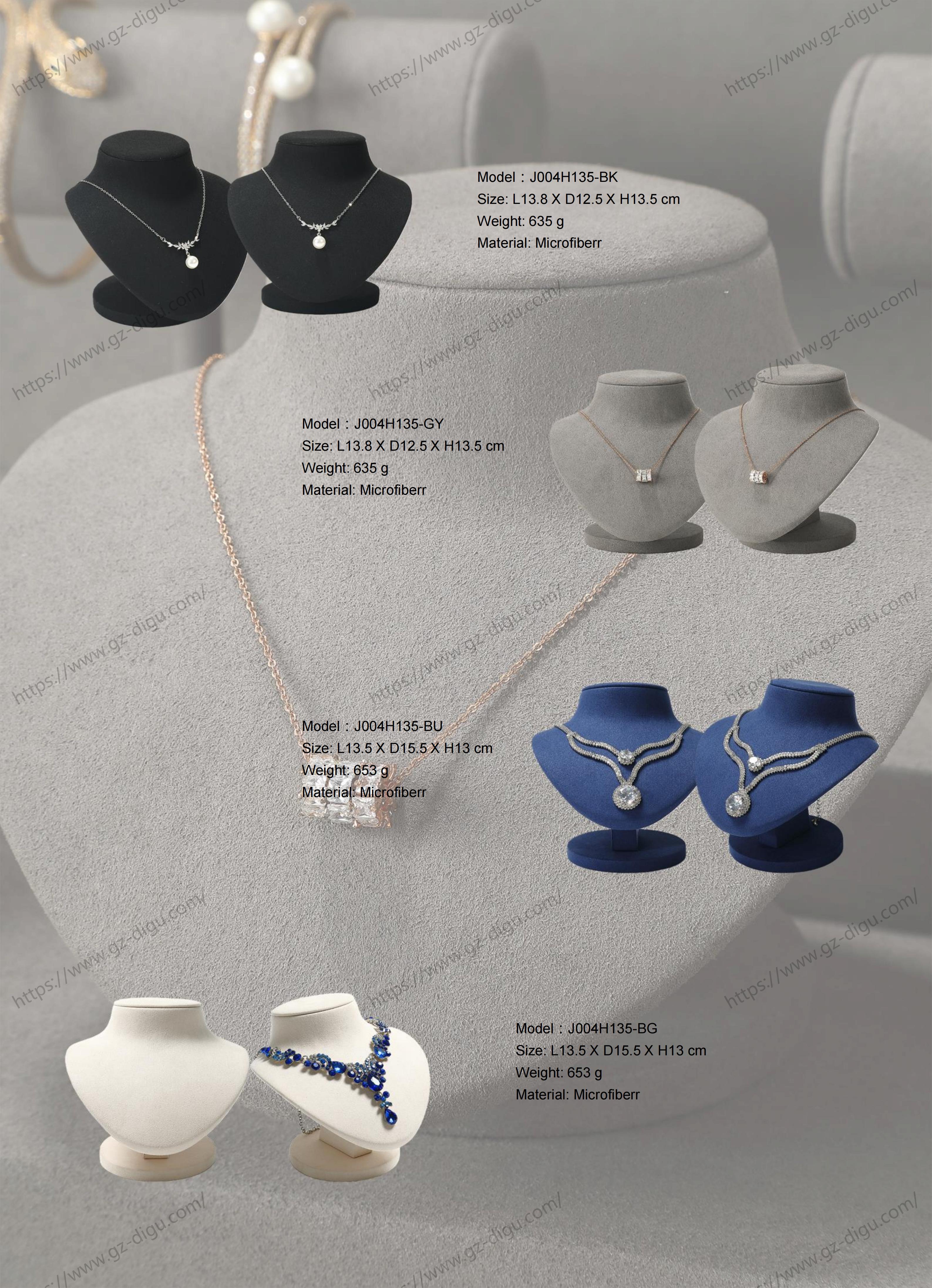 Heart-shaped design for a chic modern jewelry display Microfiber necklace bust stand