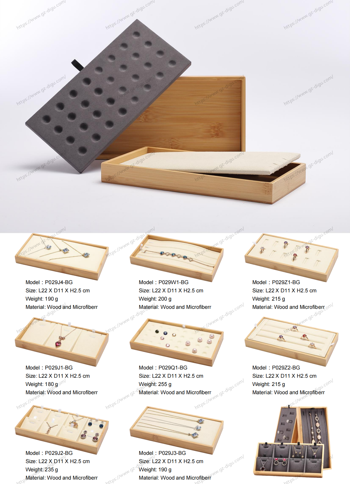 Customizable Bamboo & Microfiber Jewelry Tray - DIGUexquisite