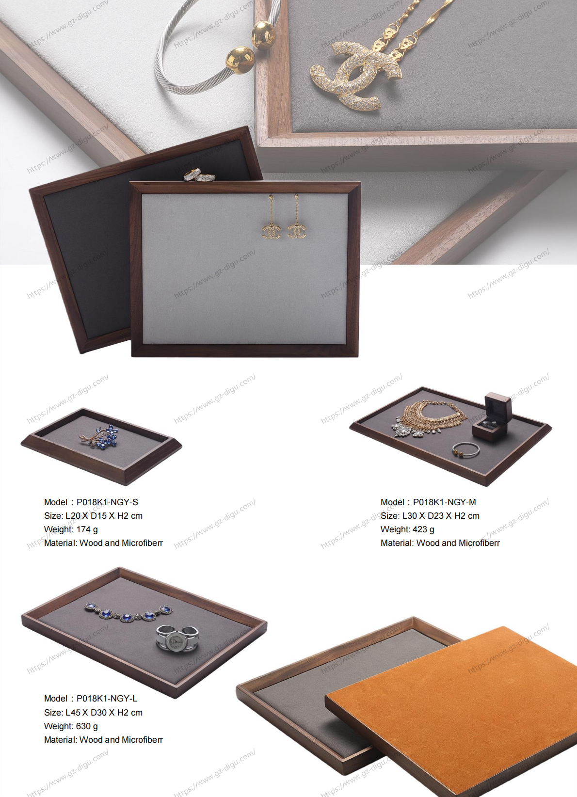 Walnut Jewelry Display Tray - P018 | DIGUexquisite