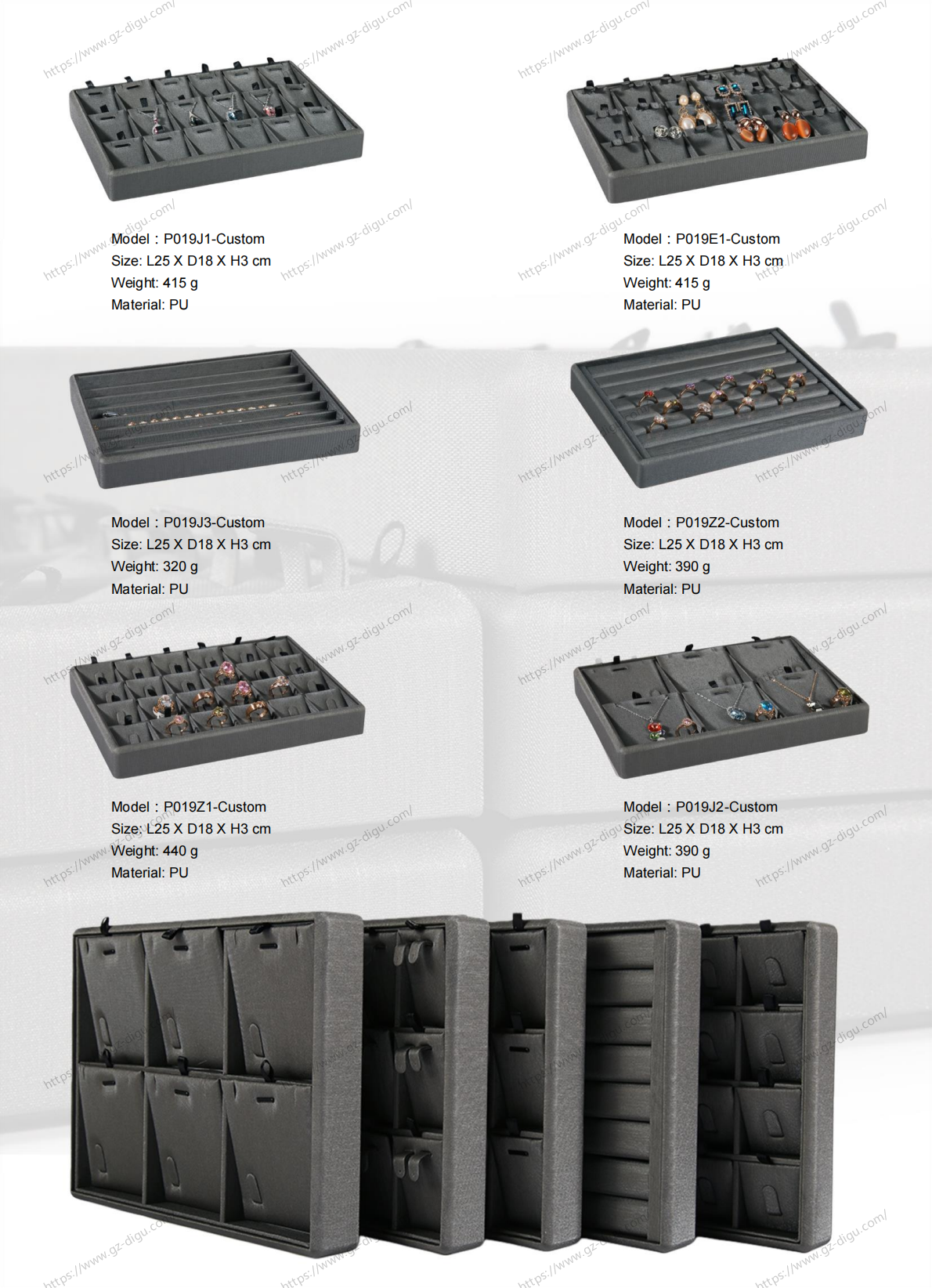 Carbon Fiber Jewelry Display Tray - Custom P019 Series
