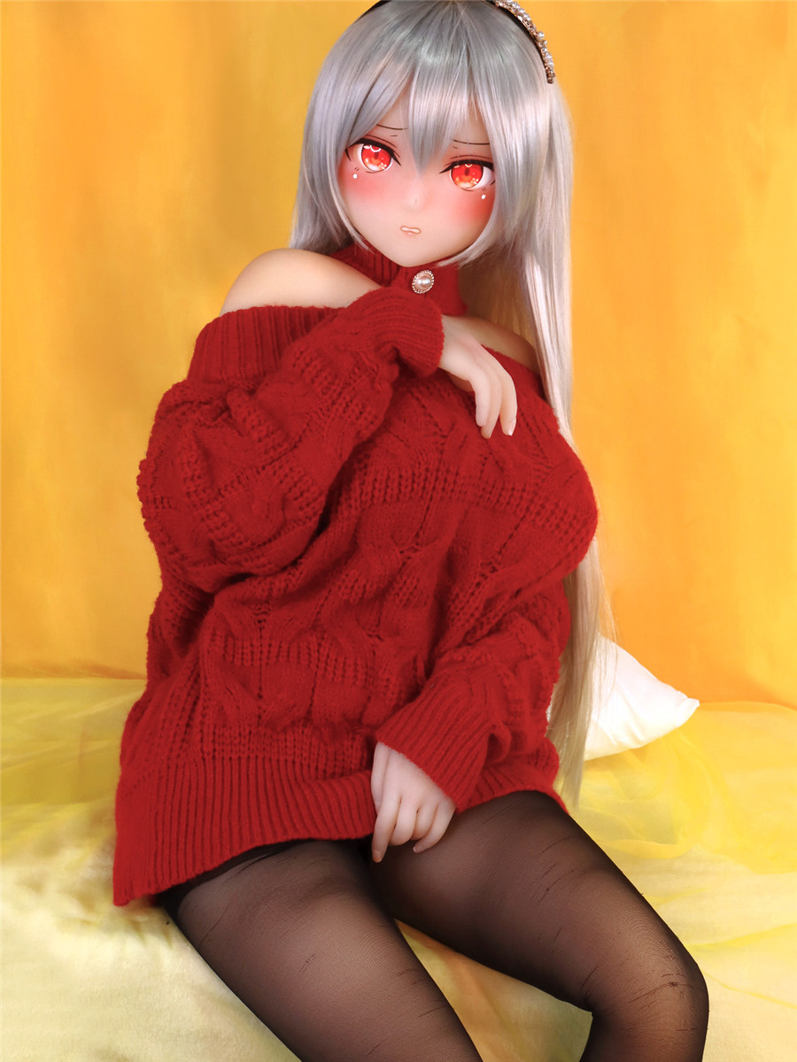 155cm Head#39 H-cup TPE Sex Doll Shy Expression Red Sweater