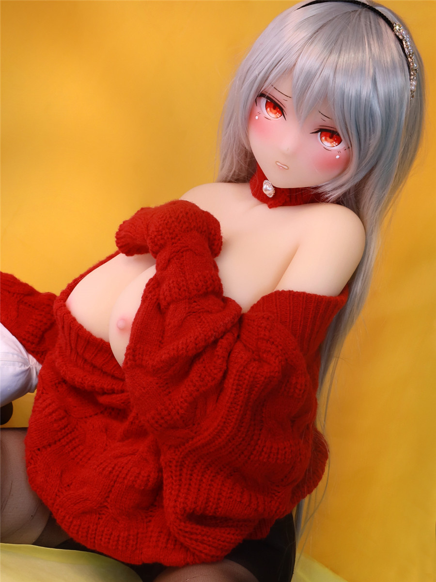 155cm Head#39 H-cup TPE Sex Doll Shy Expression Red Sweater