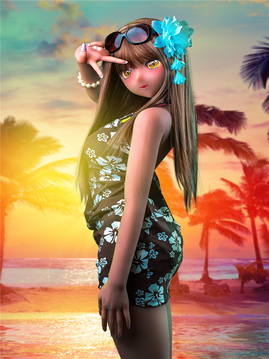 155cm Pearl C-cup TPE Sex Doll Tanned Short Skirt