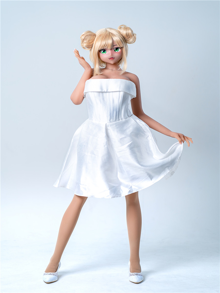 155cm Head#S1 Champagne H-cup Big Breast Sex Doll White Dress Bridesmaid Busty