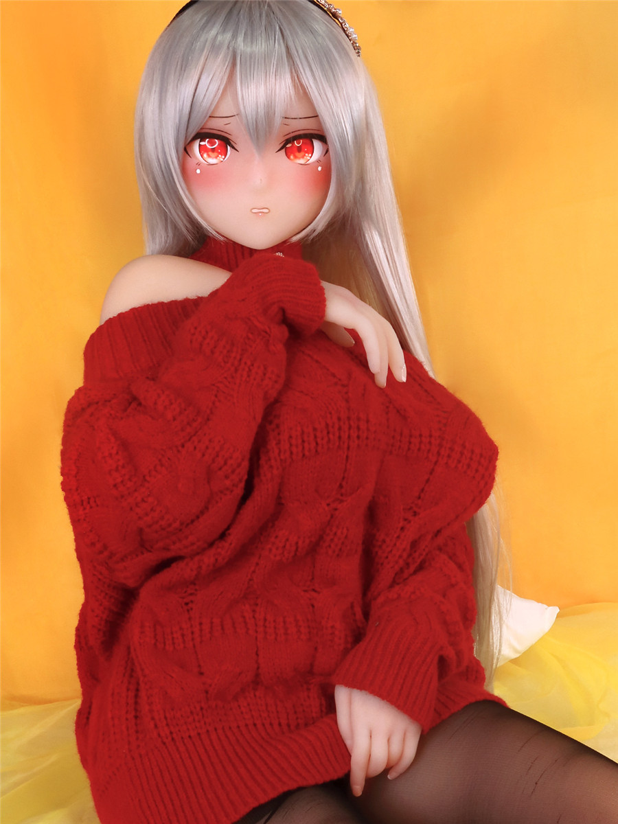 155cm Head#39 H-cup TPE Sex Doll Shy Expression Red Sweater