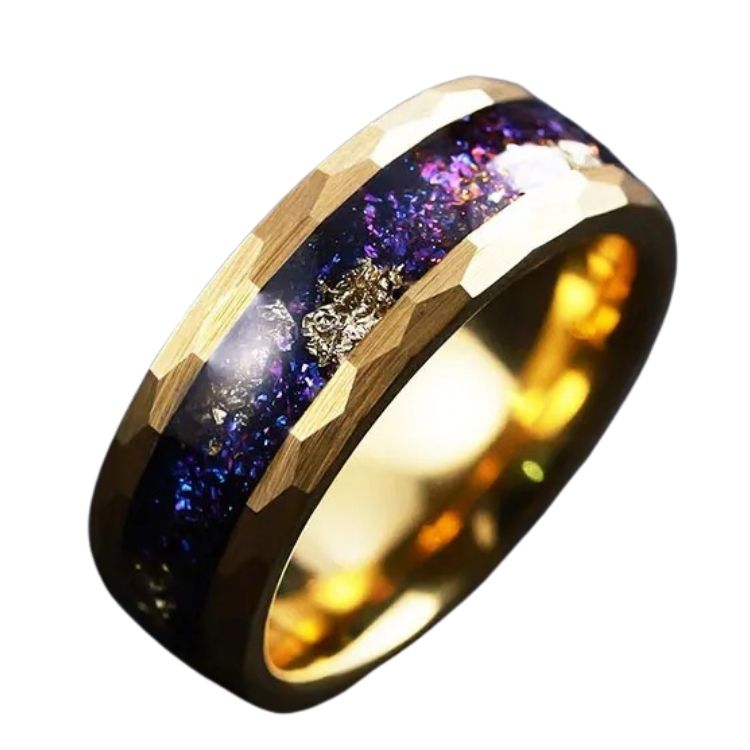 8mm Men's Women Ring Nine Purple Series Fire Tide Personality 857 Tungsten Gold Index Finger High-End Shining Ring Fashion Couple Versatile Pair Free Engraving