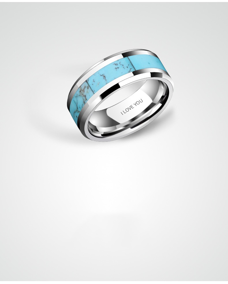 Men and Women's Green Pine Pattern Tungsten Ring Index Finger Pinky Ring Fashion Ring Couple Ring Wedding Ring High Hardness Comfortable To Wear Birthday Gift