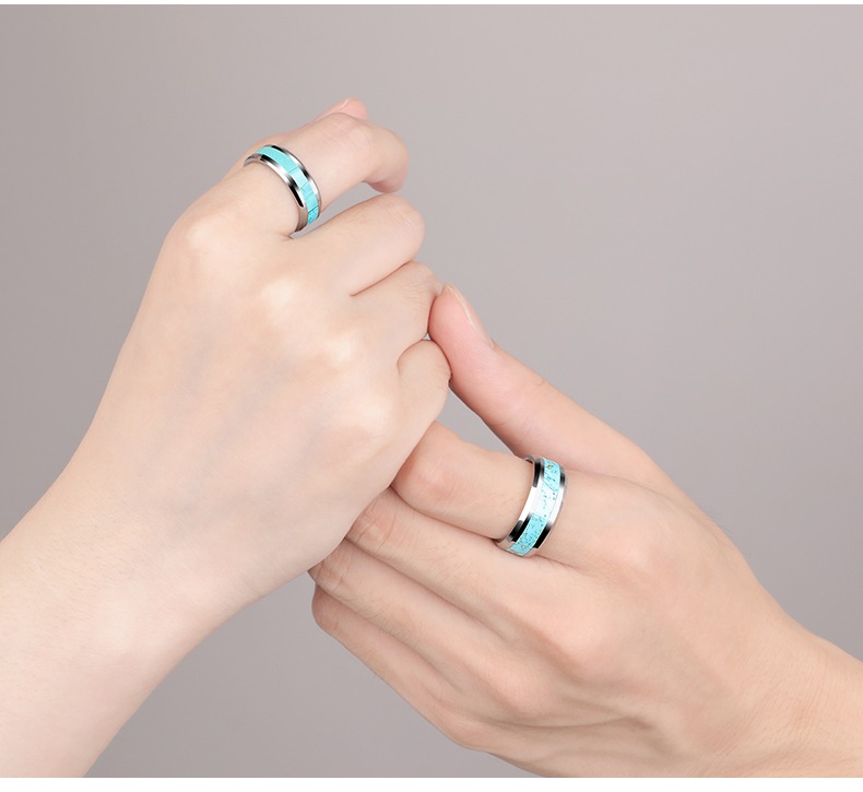 Men and Women's Green Pine Pattern Tungsten Ring Index Finger Pinky Ring Fashion Ring Couple Ring Wedding Ring High Hardness Comfortable To Wear Birthday Gift