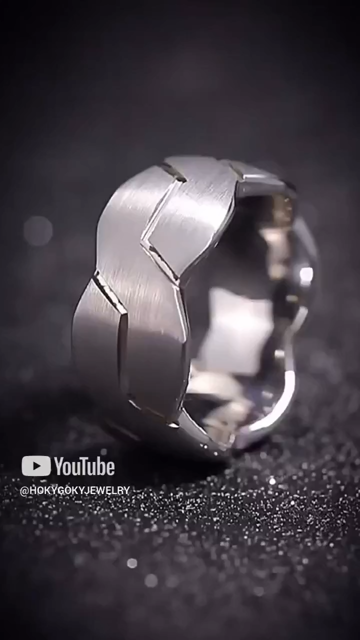 8mm Men's Ring Wide Version Silver Tungsten Simple High-end Fashion Black Ring Women's Irregular Trendy Brand Index Finger Elegant and Tough Collision