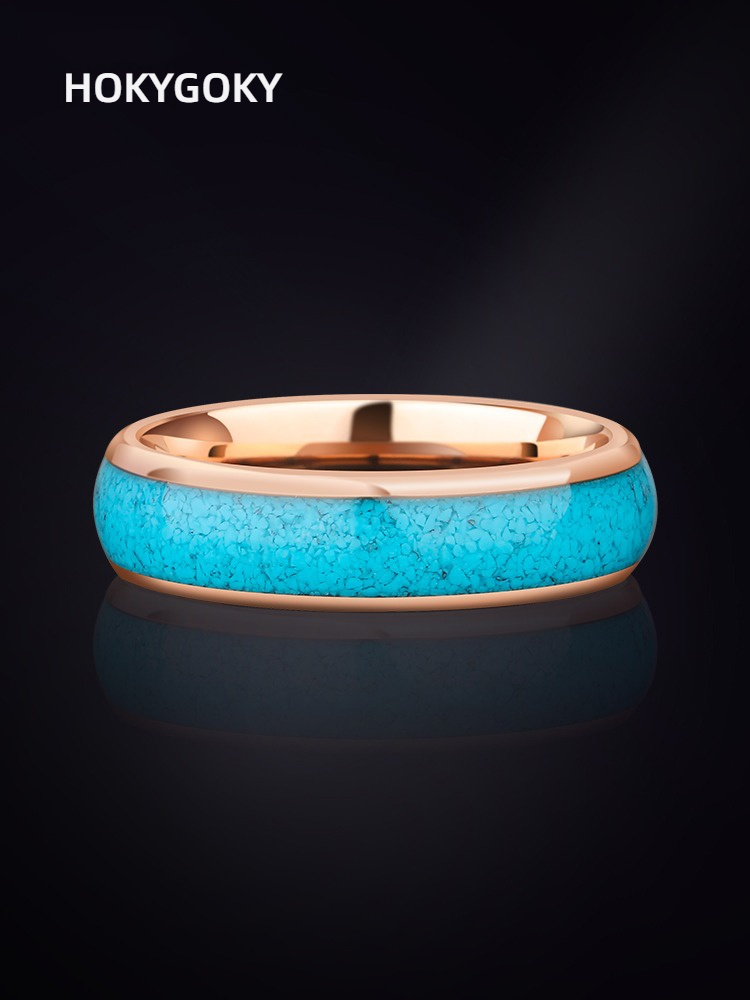 6mm Men's Green Pine Ring High-End Ring for Women, Retro Index Finger, Niche Personality, Green Fashion Tungsten Gold Retro Green Pine Ring - 857 Tungsten Gold Material, Retro Style and Comfortable to Wear