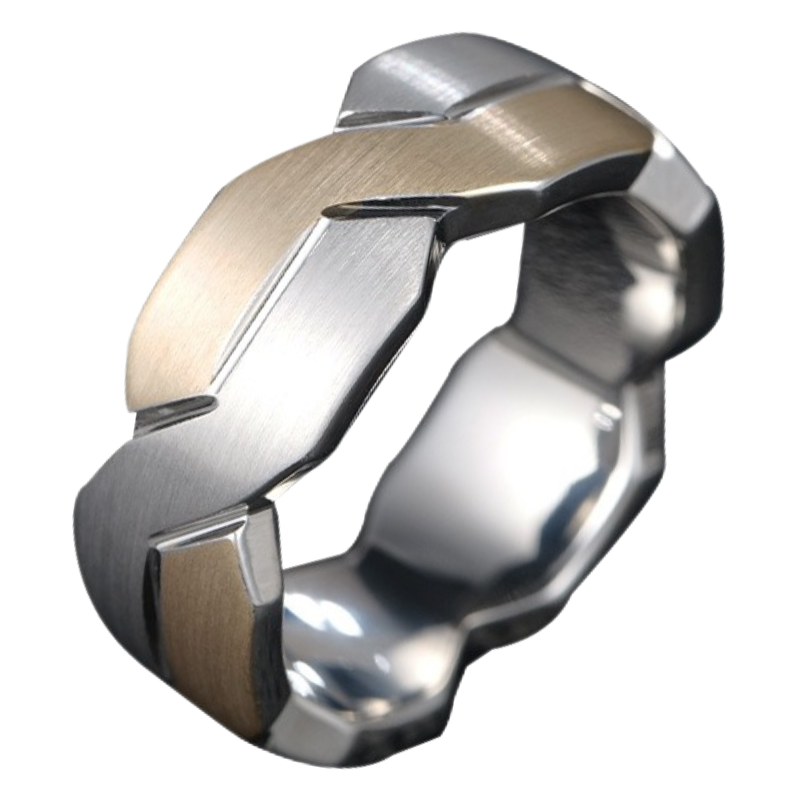 8mm Men's Ring Wide Version Silver Tungsten Simple High-end Fashion Black Ring Women's Irregular Trendy Brand Index Finger Elegant and Tough Collision