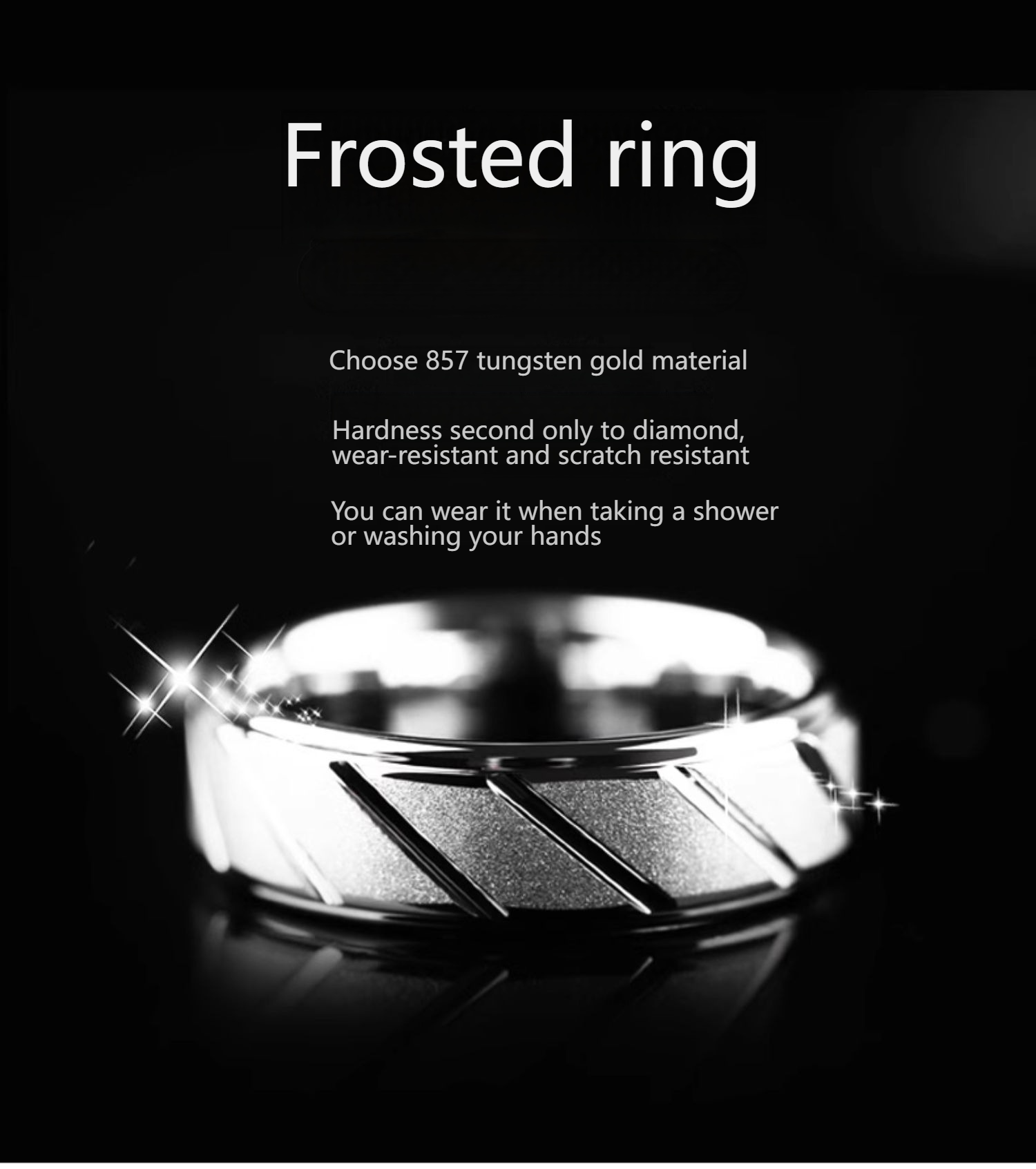 Men's Silver Index Finger Single Ring High-End Trendy Men's Personality Tungsten Ring Simple Niche Pinky Ring Fashionable Single Men's Ring - 857 Tungsten Material, Durable and Trendy