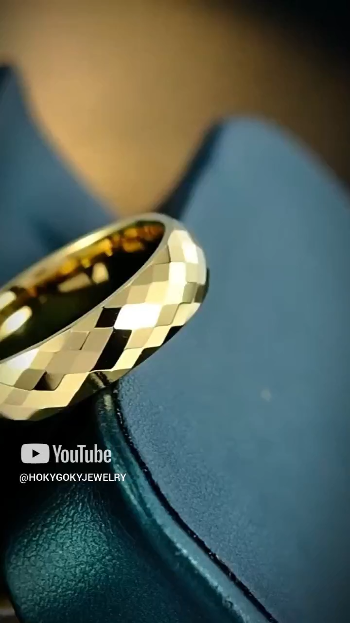 Plain Tungsten Ring for Men and Women Couple Rings Mosaic Multi-faceted Rings Diamond-shaped High-end Trendy Personality Comfortable To Wear