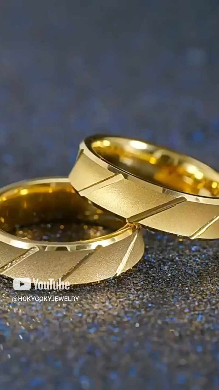 6mm Men's Frosted Streamer Tungsten Ring with Gold-plated Concave Ring High-end Simple and Fashionable Personalized Index Finger Fashionable and Durable