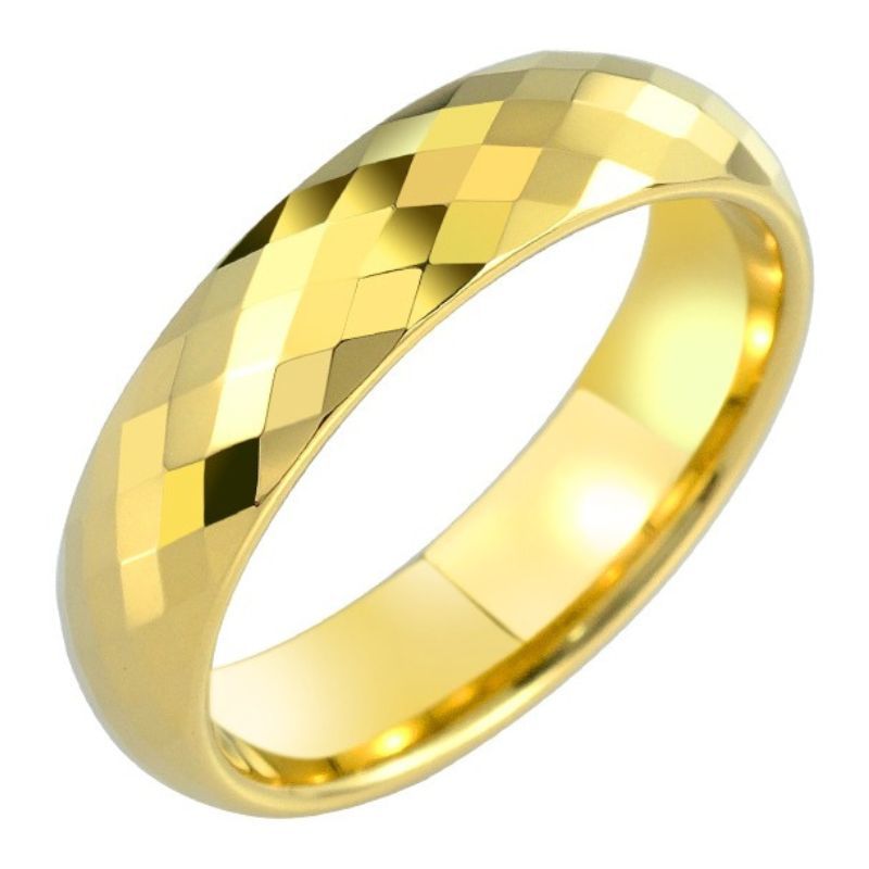 Plain Tungsten Ring for Men and Women Couple Rings Mosaic Multi-faceted Rings Diamond-shaped High-end Trendy Personality Comfortable To Wear