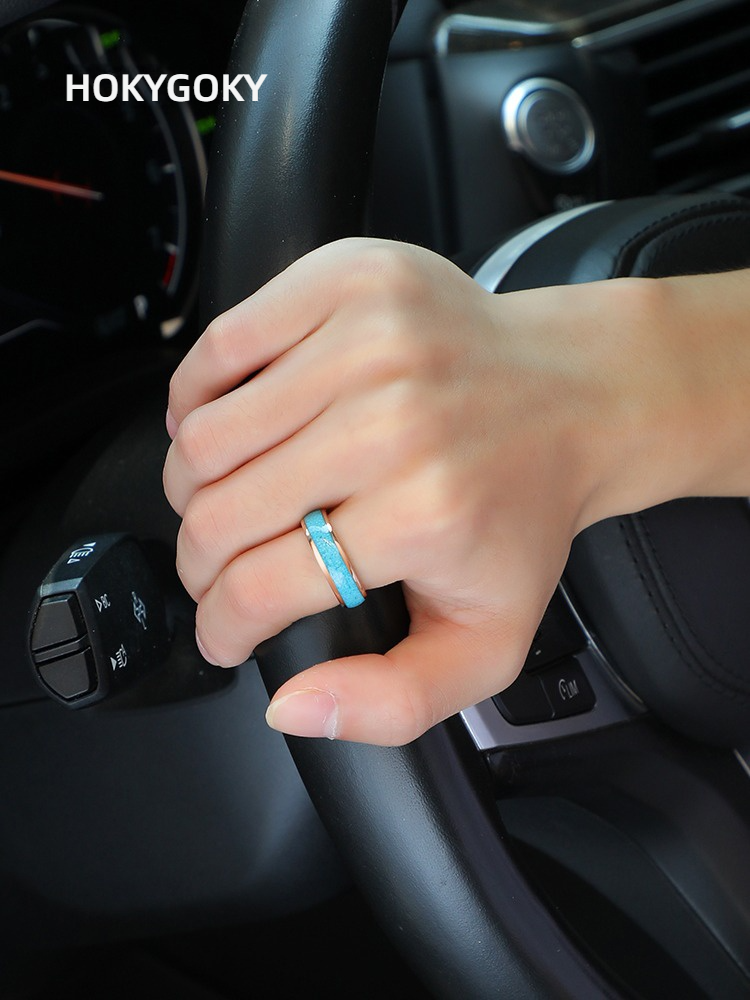 6mm Men's Green Pine Ring High-End Ring for Women, Retro Index Finger, Niche Personality, Green Fashion Tungsten Gold Retro Green Pine Ring - 857 Tungsten Gold Material, Retro Style and Comfortable to Wear