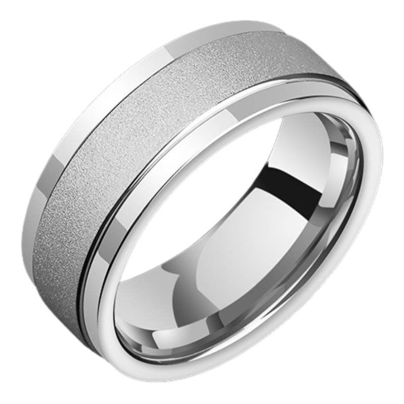 8mm Men's Tungsten Ring, Rotatable Rotating Ring, Tungsten Steel, Good Luck, High-End New Index Finger 360°, Exquisite Golden Tungsten Ring, Wear-Resistant and Non-Fading, Simple and Fashionable Choice