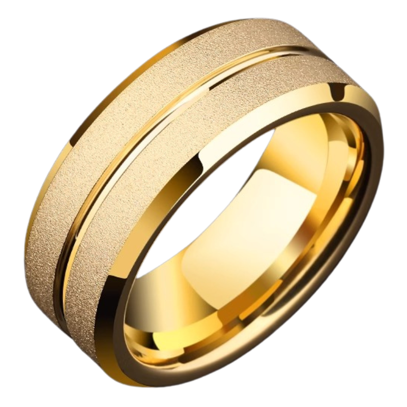 8mm Men's Ring Wide Version Trendy Personality Frosted Tungsten High-End Ring Index Finger Fashion Pinky Ring Tungsten Men's Ring, Multiple Colors Optional, Exquisite and Wear-Resistant, Highlighting Personality