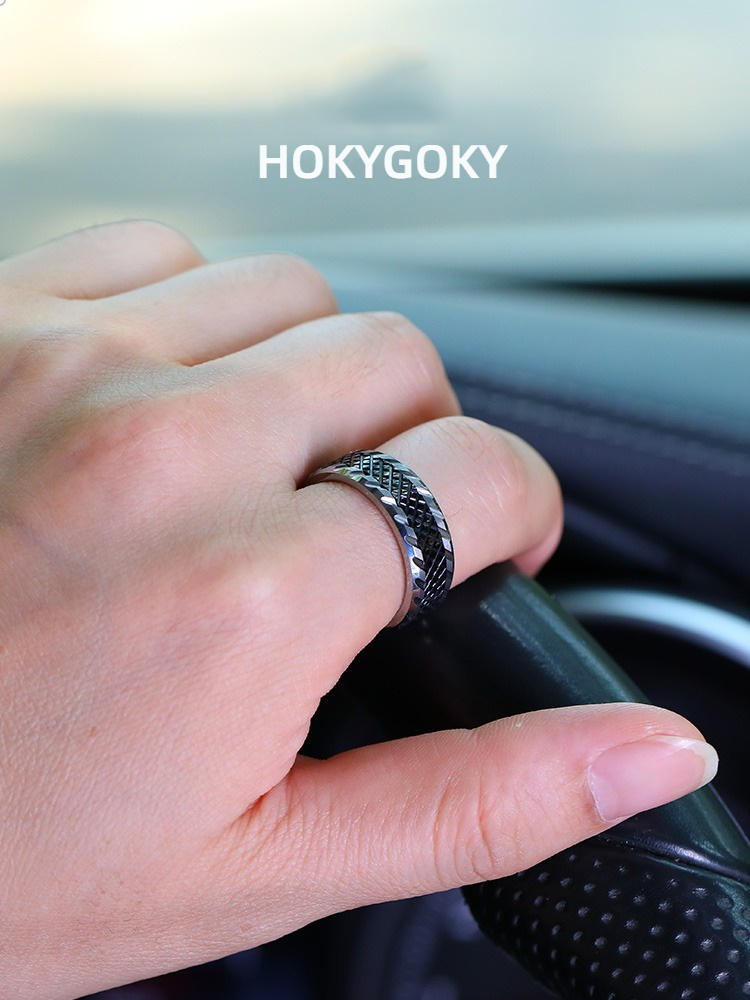 8mm Men's Ring Trendy Hip-Hop Personality Index Finger Single Tail Ring Niche Design High-End Men's Ring Wind-Breaking Ring-Fashionable Tungsten Gold Men's Jewelry, Showing Personality and Courage