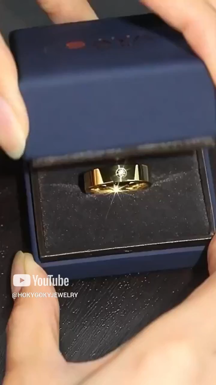 6mm Men's Tungsten Ring High-end Moissanite Diamond Ring Gold Trendy Men's Personalized Wedding Ring Index Finger Wedding Ring Elegant and Durable Choice