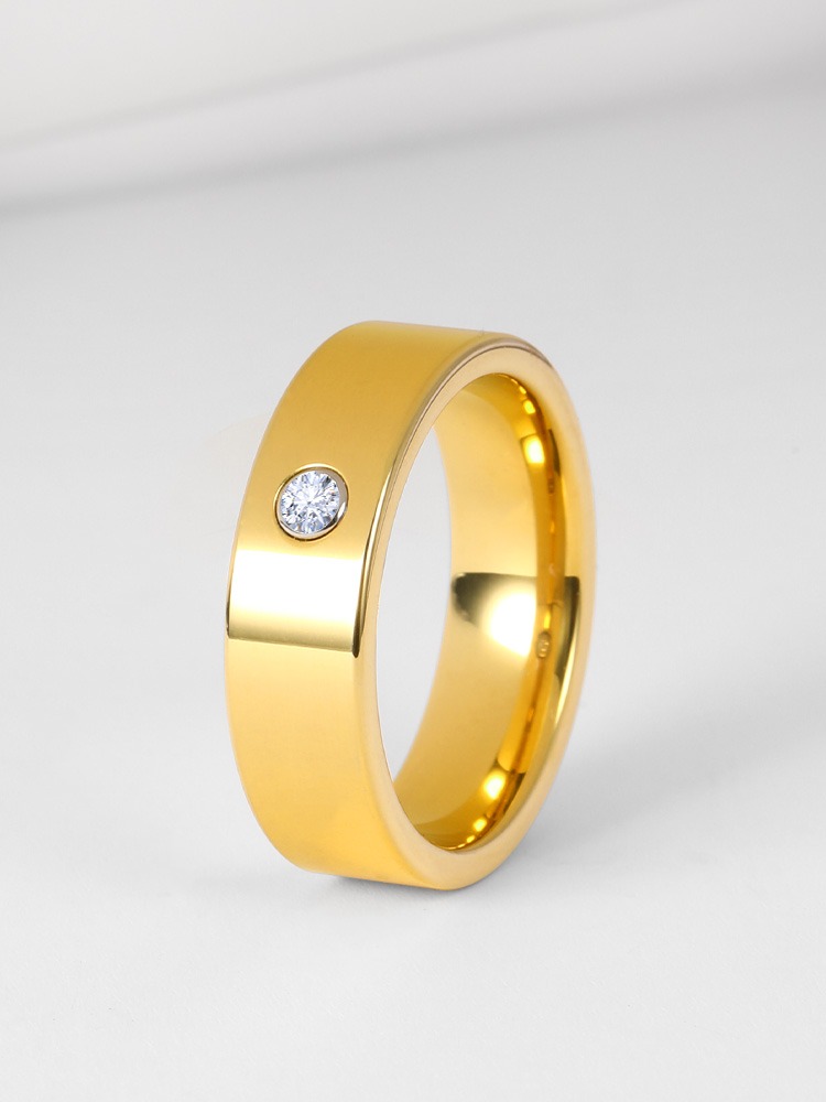 6mm Men's Tungsten Ring High-end Moissanite Diamond Ring Gold Trendy Men's Personalized Wedding Ring Index Finger Wedding Ring Elegant and Durable Choice