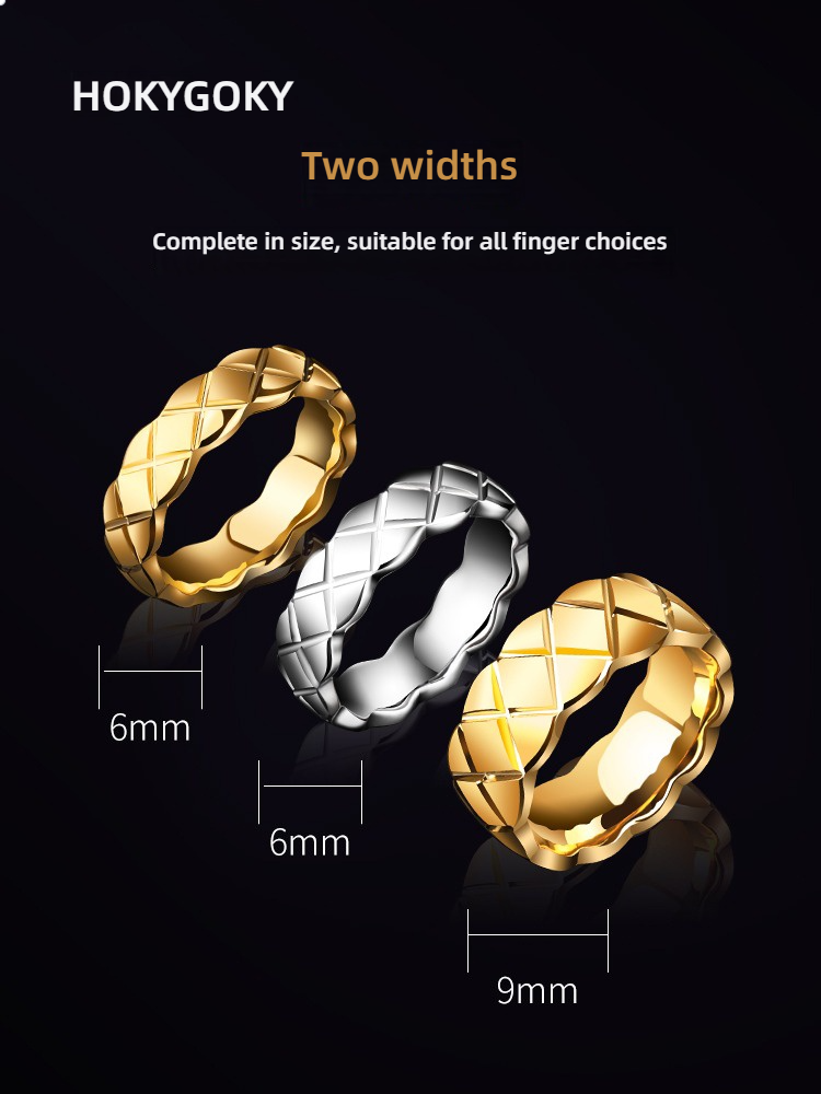 Tungsten Gold Ring for Men, Trendy Personality, Gold-Plated Single Female Tungsten Steel Ring, Niche, Non-Fading Index Finger Tungsten Gold Ring for Men, Noble and Light Luxury, Shining Three-Dimensional