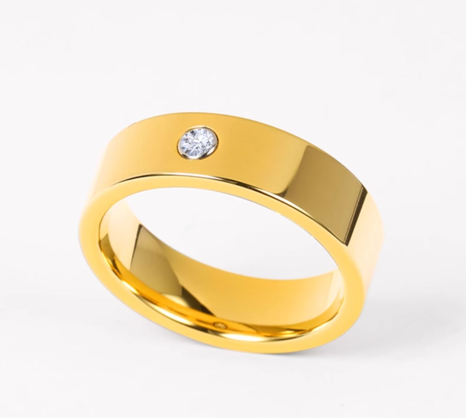 6mm Men's Tungsten Ring High-end Moissanite Diamond Ring Gold Trendy Men's Personalized Wedding Ring Index Finger Wedding Ring Elegant and Durable Choice