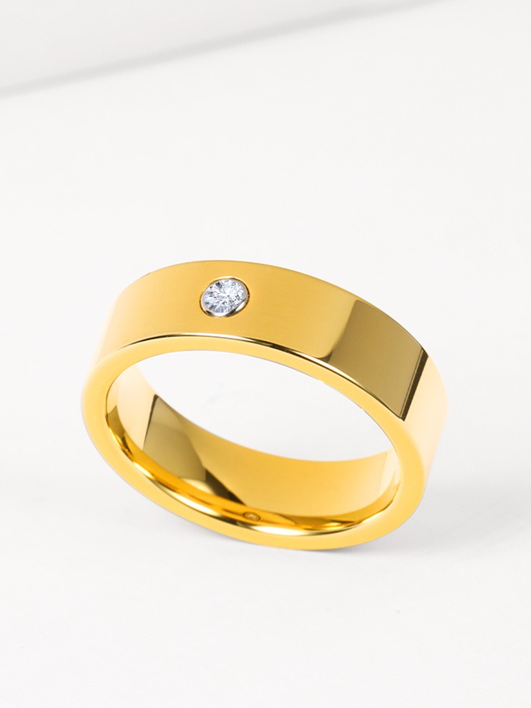 6mm Men's Tungsten Ring High-end Moissanite Diamond Ring Gold Trendy Men's Personalized Wedding Ring Index Finger Wedding Ring Elegant and Durable Choice