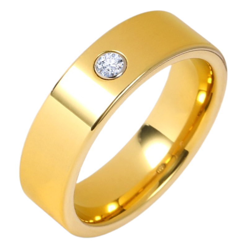 6mm Men's Tungsten Ring High-end Moissanite Diamond Ring Gold Trendy Men's Personalized Wedding Ring Index Finger Wedding Ring Elegant and Durable Choice