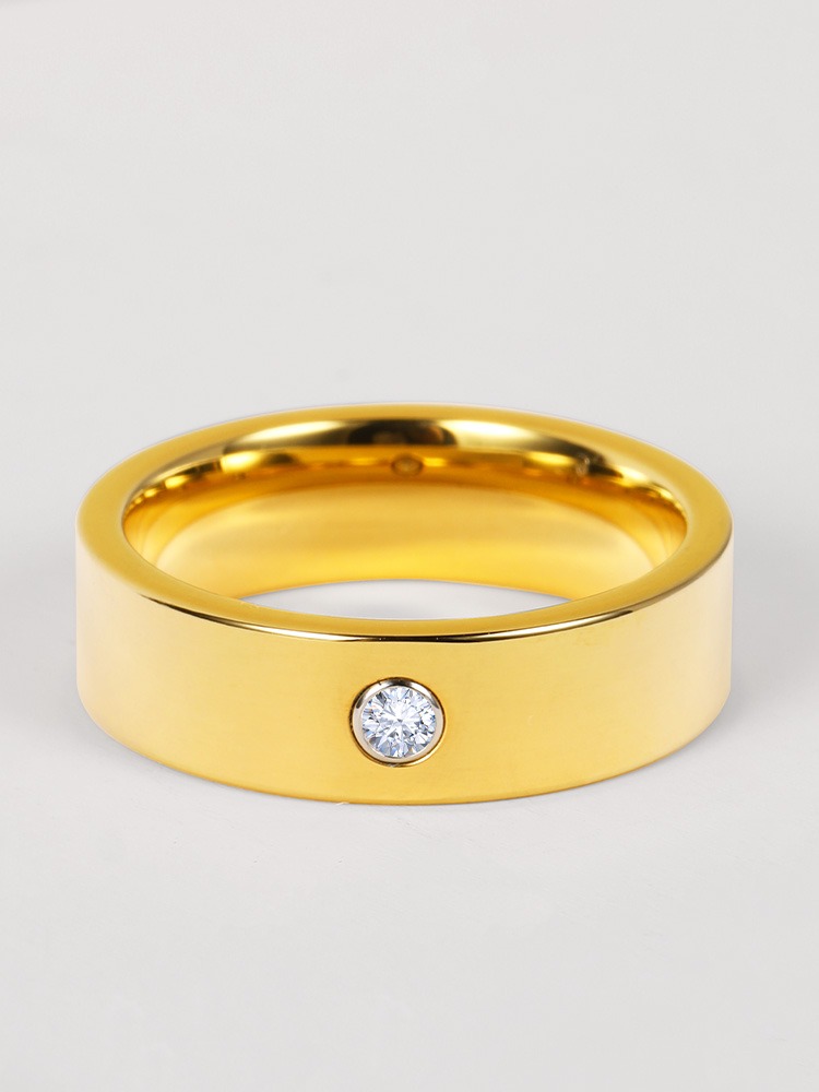 6mm Men's Tungsten Ring High-end Moissanite Diamond Ring Gold Trendy Men's Personalized Wedding Ring Index Finger Wedding Ring Elegant and Durable Choice