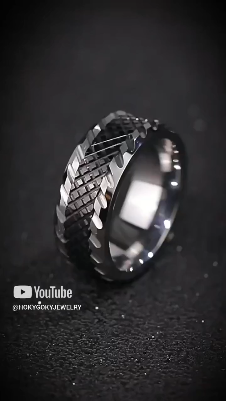 8mm Men's Ring Trendy Hip-Hop Personality Index Finger Single Tail Ring Niche Design High-End Men's Ring Wind-Breaking Ring-Fashionable Tungsten Gold Men's Jewelry, Showing Personality and Courage