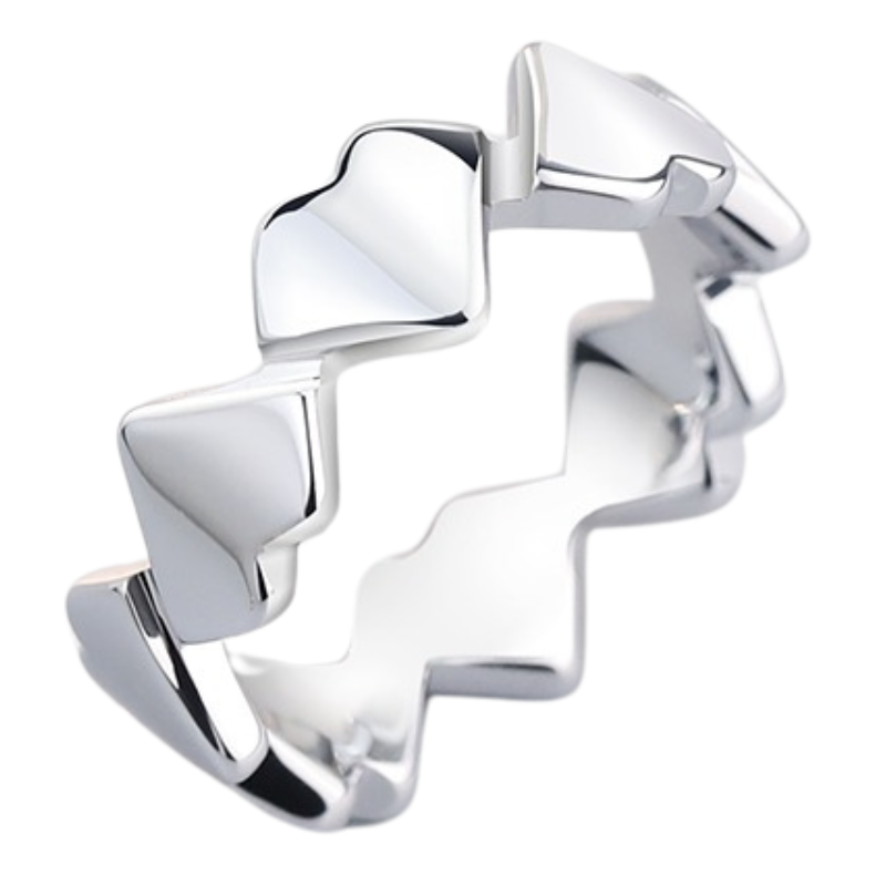 Couple Love 857 Tungsten Gold Heart Interwoven Ring Crown Heart Shape Fashionable All-match Trendy Ring Men and Women Original Niche Design Ring Eternal Love