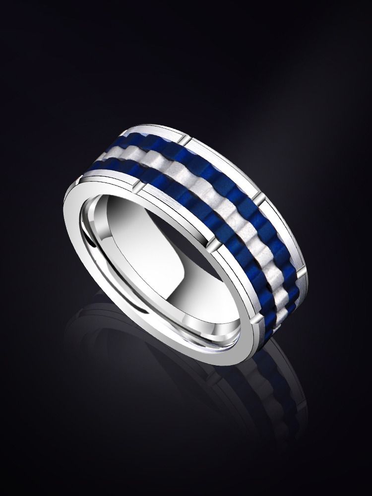 8mm Men's 857 Tungsten Ring Gear Punk Mechanical Tungsten Steel Hip-hop Index Finger Single Ring Trendy Wide Ring Birthday Gift