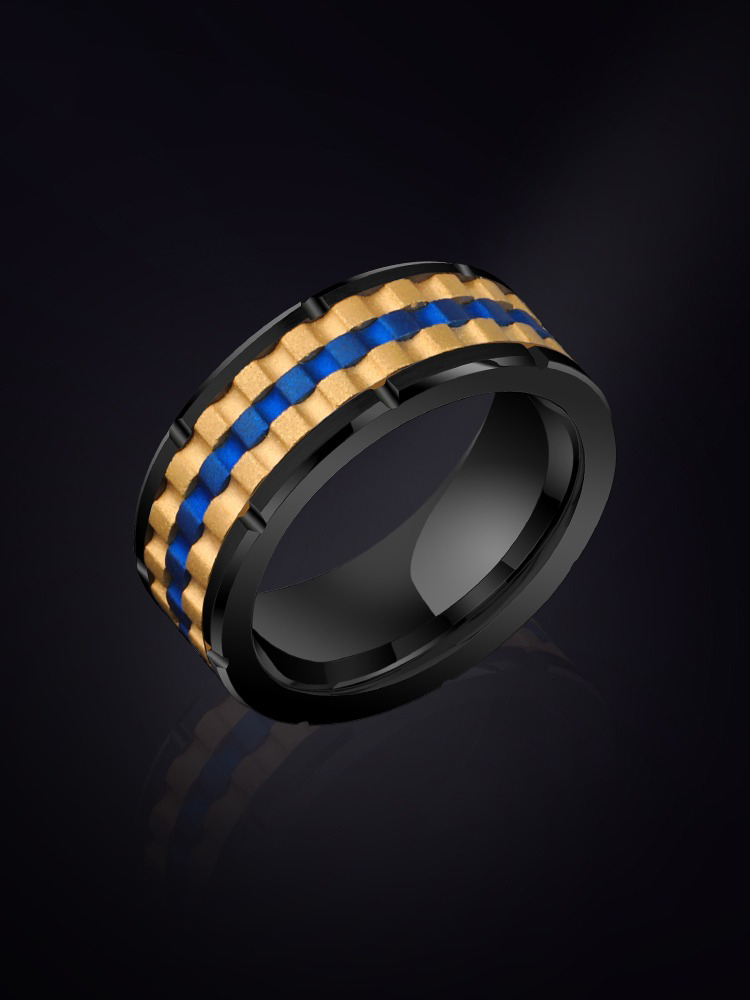 8mm Men's 857 Tungsten Ring Gear Punk Mechanical Tungsten Steel Hip-hop Index Finger Single Ring Trendy Wide Ring Birthday Gift