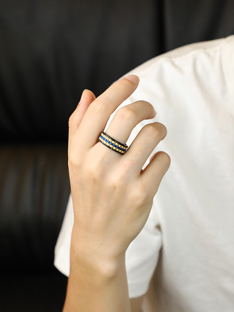 8mm Men's 857 Tungsten Ring Gear Punk Mechanical Tungsten Steel Hip-hop Index Finger Single Ring Trendy Wide Ring Birthday Gift