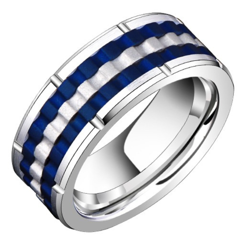 8mm Men's 857 Tungsten Ring Gear Punk Mechanical Tungsten Steel Hip-hop Index Finger Single Ring Trendy Wide Ring Birthday Gift