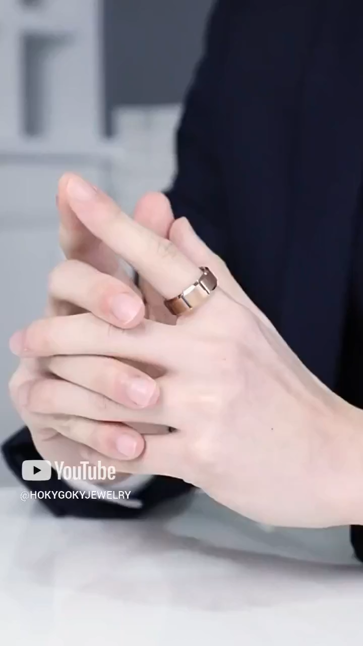 8mm Men's Tungsten Ring Rose Gold Blue High-end Trendy Index Finger Fashion Single Ring Female Model Hard and Wear-resistant