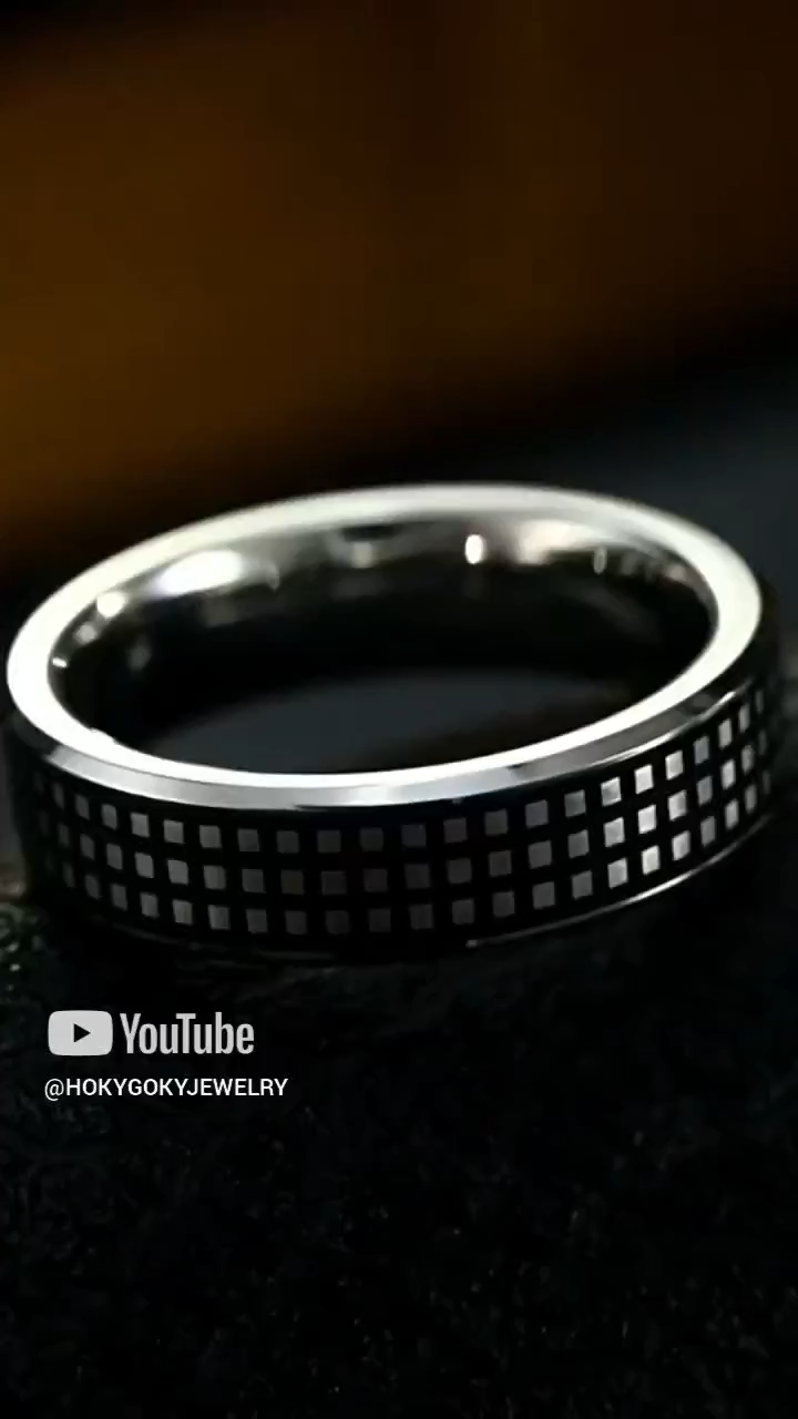 8mm Black Square Tungsten Ring For Men Simple And Stylish Retro Index Finger Niche Ring Couple Ring Retro Tough Retro Durable