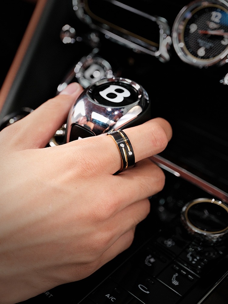 8mm Men's Moissanite Tungsten Gold Ring Black Gold High-end Diamond Ring Personality Index Finger Men's Fashion Brand Ring Ornament