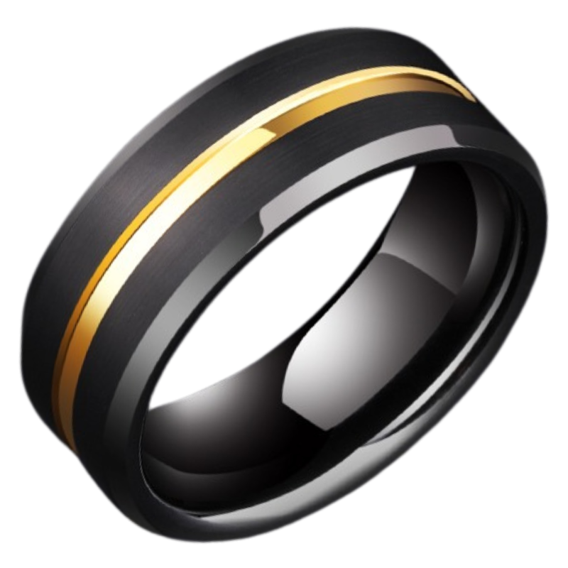 8mm Black Gold 857 Tungsten Ring Trend Personality Simple Index Finger Ring Simple Luxury No Maintenance