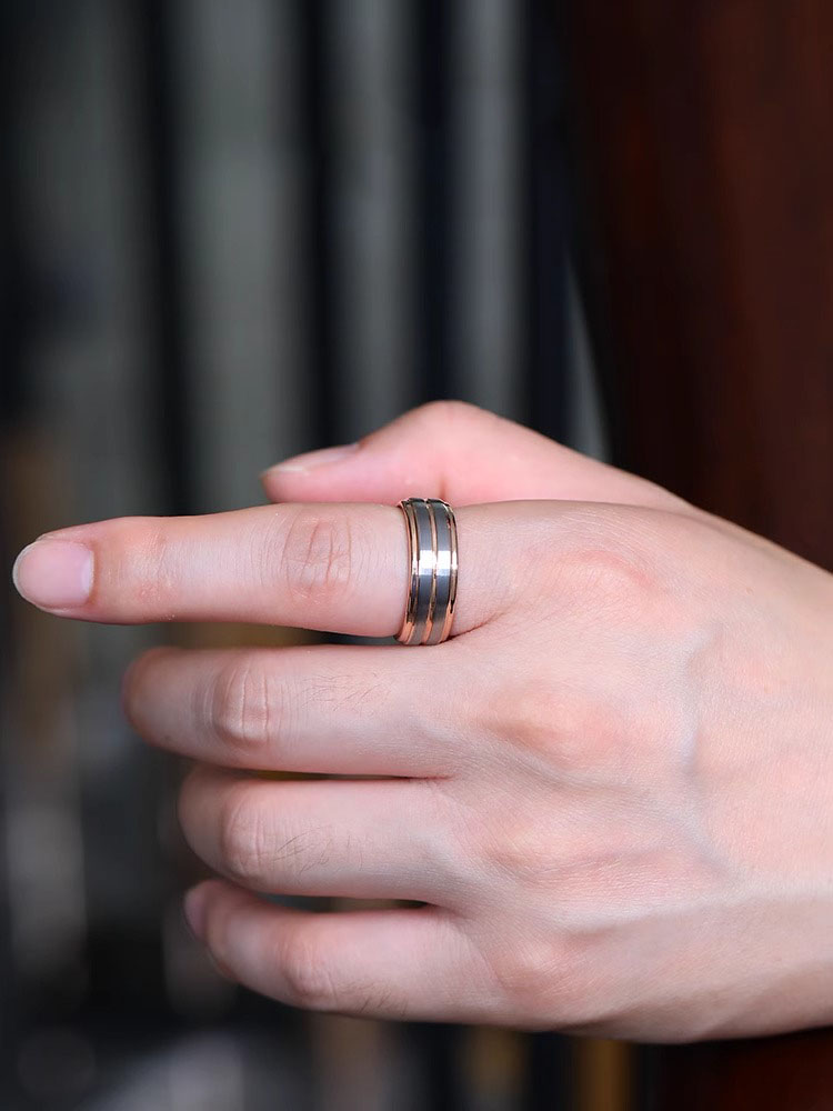 8mm Plain Tungsten Ring for Men Niche Personality Ring for Men Simple and Versatile Fashion Accessories Pure and Elegant