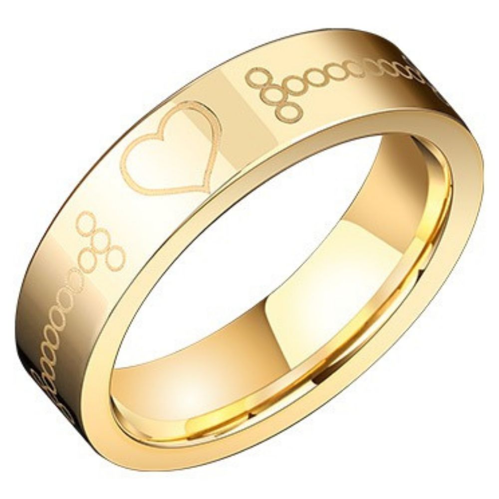 Unisex Ring Trendy Niche Gold-Plated Couple Rings High-End Light Luxury Index Finger Ring Pinky Ring Tungsten Gold Ring - Love 