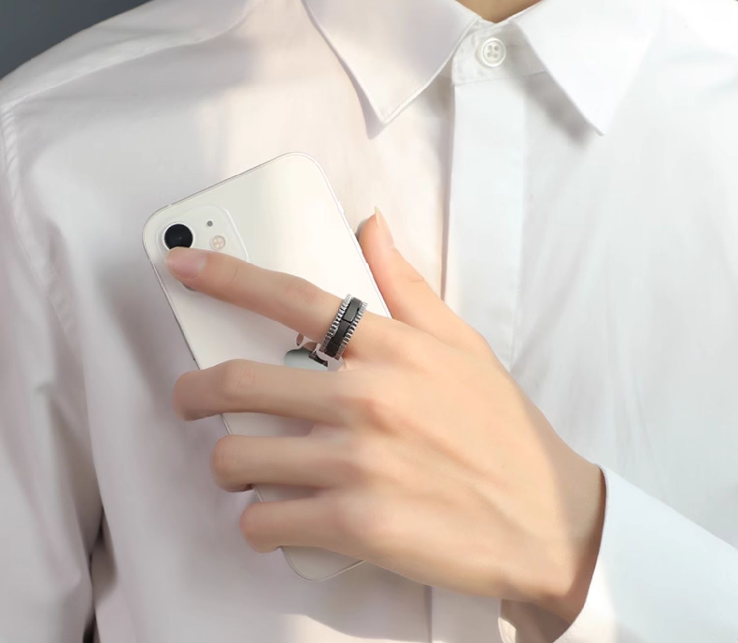 8mm Gear Tungsten Ring Men's Trendy Brand Light Luxury High-end Niche Design Ring Female Single Index Finger Ring Strong Power