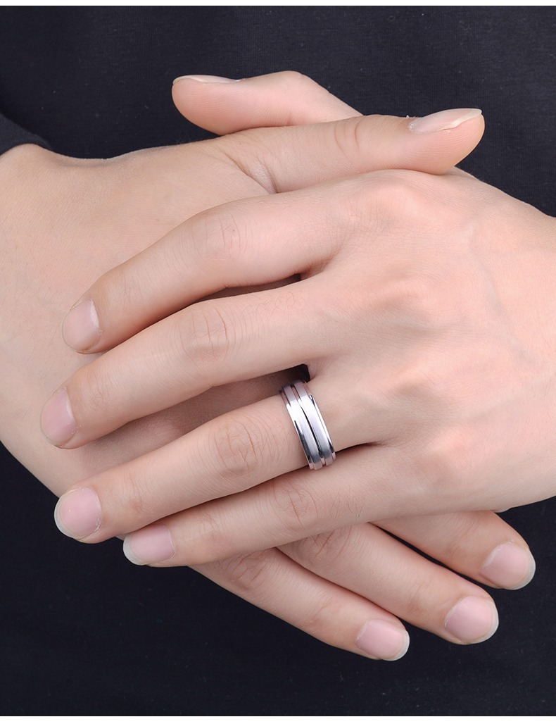8mm Plain Tungsten Ring for Men Niche Personality Ring for Men Simple and Versatile Fashion Accessories Pure and Elegant