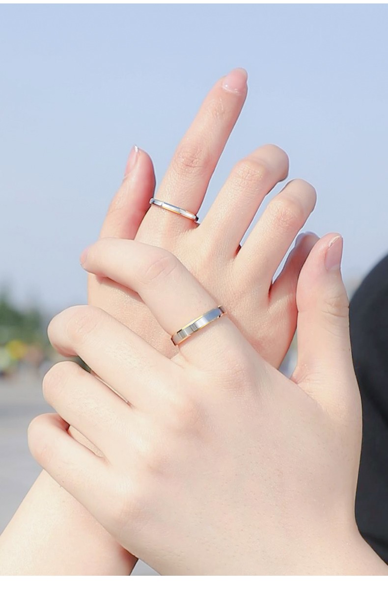 Couple Rings Men's Rings Women's Tungsten Niche High-end Plain Ring Trendy Tail Ring Original Closed Black Alloy Simple Romantic Witness Lovers