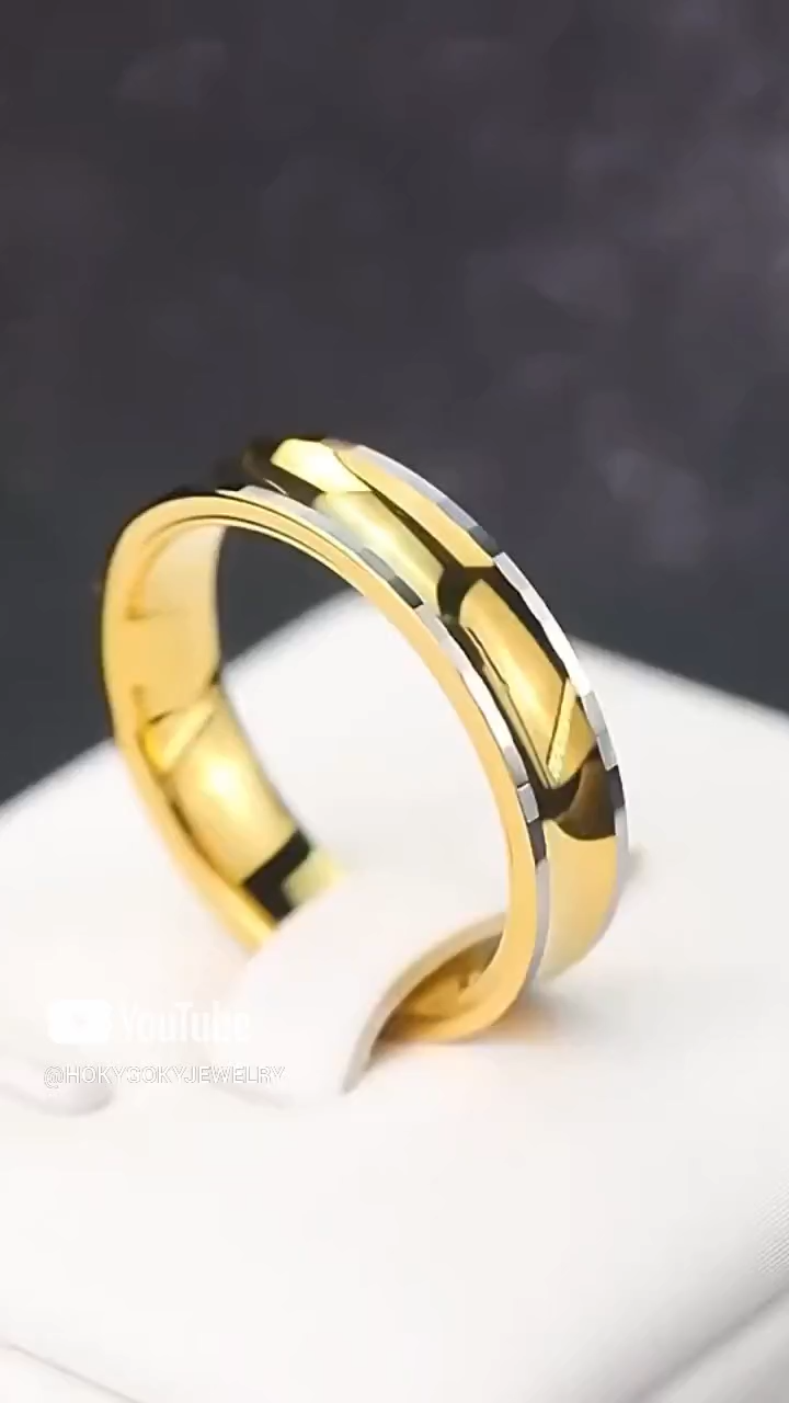 5mm Men's Slim Waist Tungsten Gold Ring Trendy Fashion Personality Ring Tungsten Steel Ring Simple and Versatile Niche High-end Simple and Fashionable