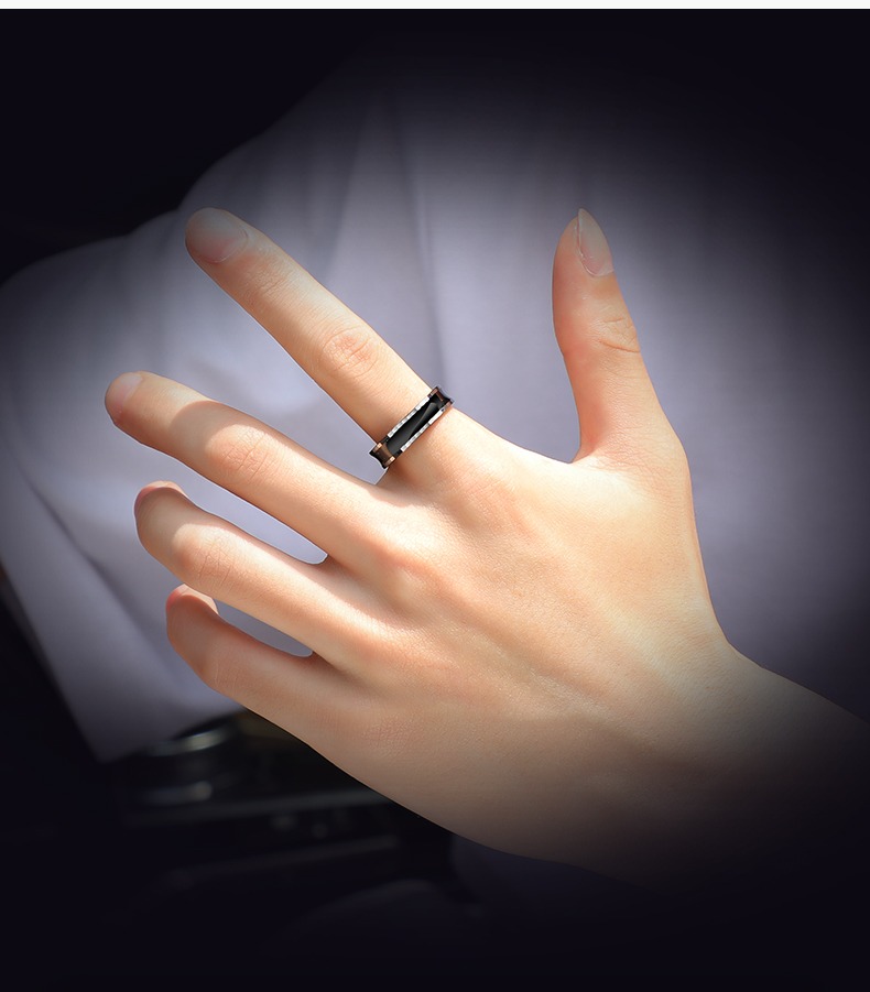 5mm Men's Slim Waist Tungsten Gold Ring Trendy Fashion Personality Ring Tungsten Steel Ring Simple and Versatile Niche High-end Simple and Fashionable