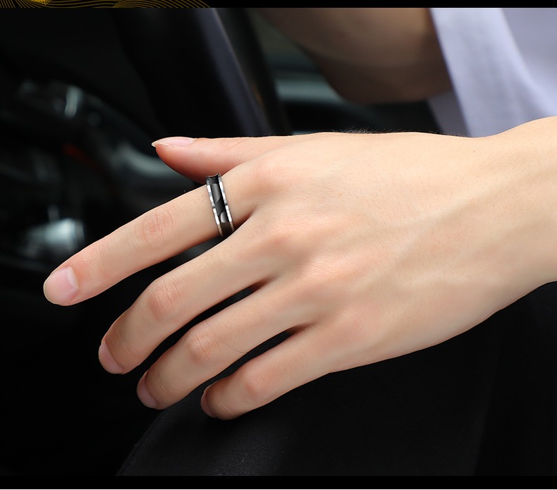 5mm Men's Slim Waist Tungsten Gold Ring Trendy Fashion Personality Ring Tungsten Steel Ring Simple and Versatile Niche High-end Simple and Fashionable